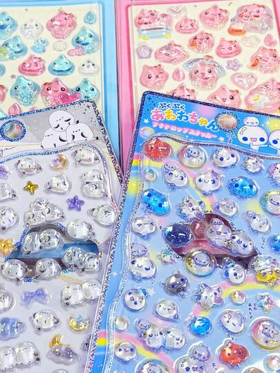 3D卡通泡泡贴纸，抽象风格，适用于头盔装饰、DIY手工、汽车装饰、派对装饰、手账装饰、笔记本电脑、行李箱、吉他、水瓶、手机壳和时尚装饰。（包装底纸颜色随机）