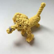 Đồ chơi gặm bằng dây thừng cotton cho thú cưng, hình chú chó hoạt hình bện, giúp làm sạch răng và giải trí. - Màu vàng - Xem 2