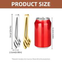 10个迷你不锈钢夹子，多用途小型食物夹，适用于夹取冰块、奶酪、糖果、开胃菜、自助餐和派对酒吧 - 查看 3