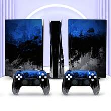 6pcs P5 Game Console Stickers With Black & Blue Ink Pattern, Dust-Proof And Wear-Resistant - View 9