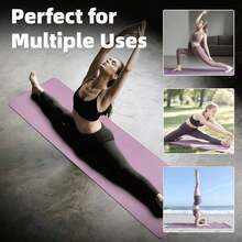 EVA材质可折叠瑜伽垫，尺寸173*61*0.3厘米，方便携带，适用于舞蹈、健身和瑜伽。 - 紫色 - 查看 6