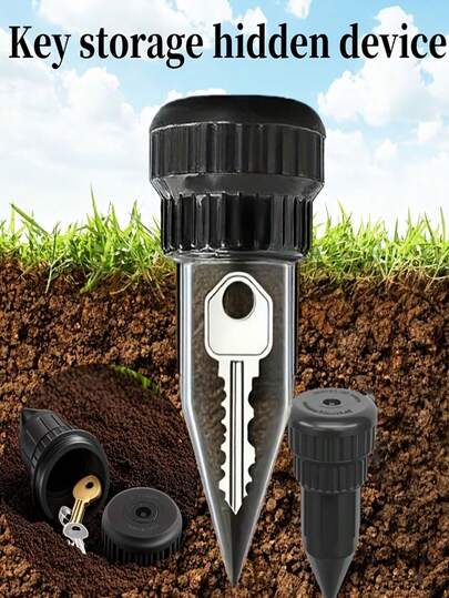 Bộ 2 hộp giấu chìa khóa - Hình nón giấu chìa khóa thực tế + nắp đậy, hộp đựng chìa khóa chống trộm - Hộp đựng chìa khóa chống thấm nước ngoài trời, dùng cho sân vườn, dễ dàng chôn dưới lòng đất, chống thấm nước và chống ăn mòn.