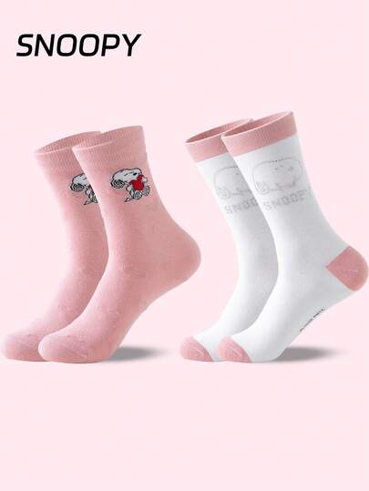  2 Pairs Authentic SNOOPY Pattern Men's White Diamond Glitter Socks, Cute Summer Cartoon Design Sparkling SNOOPY Men's Socks, Cuffed Ankle Socks, Seamless Non-Binding Breathable Casual Sports Crew Socks, Suitable For Students/Adults As Gifts Or Daily Wear