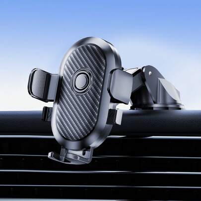 REMAX Suction Cup Car Phone Holder, Dashboard Mounted Bracket, One-Click Lock, 360° Rotation, Adjustable, Non-Obstructive, Fits 4-7 Inch Phones, Travel Car Accessory, Automotive Essential