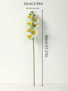 10/5/1支人造蝴蝶蘭花莖，70cm/27.56in逼真蝴蝶蘭花莖，裝飾絲綢蘭花；適用於客廳家居裝飾、情人節與母親節裝飾、女性禮物、婚禮裝飾、臥室裝飾、派對用品 - 黃綠色 - 查看 3
