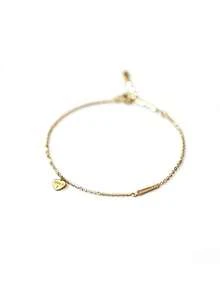 GAGAFEEL 1pc Sterling 925 Silver Fashionable Elegant Cute Love Heart Paper Clip Chain Bracelet For Women Daily Wears Friendship Party Jewelry Gift - Gold - View 5