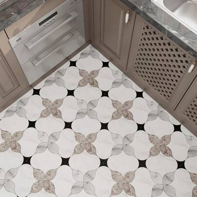 Gạch lát sàn vinyl phong cách Bohemian, chống thấm nước, tự dính, dễ dán cho phòng tắm, nhà bếp và phòng khách, có thể giặt rửa, họa tiết ghép ngẫu nhiên.