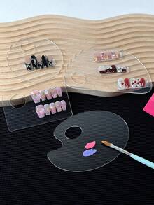 亚克力指甲油调色盘，易于清洁的粉底调色盘，适用于绘画和化妆品调和 - 彩色 - 查看 2