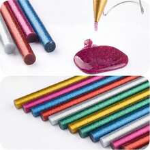 BATDIYOW Mini Glitter Glue Gun Sticks Colored 30 PCS 6 Colors 027 In X 4 In Compatible With Most Glue Guns - White - View 3