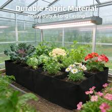 Chậu trồng cây nâng cao kiểu mới năm 2026, 4/8 ngăn thông gió, kiểu dáng hiện đại, chống chịu thời tiết, hình chữ nhật chống thấm nước, có cố định xuống đất, thích hợp trồng rau, hoa và thảo mộc, túi trồng cây lớn thoáng khí. - màu đen - View 9