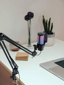USB Plug Capacitive Microphone With Switchable RGB Lighting Modes, Suitable For Gaming, Esports Recording And Live Streaming - View 3