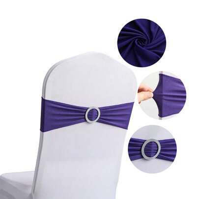 Hotel-Style Upscale Home Chair Back Cover With Decorative Bow-Shaped Floral Design, Chair Cover With Elastic Fabric Straps.