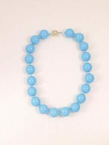 1 chiếc vòng cổ thủ công thắt nút hình tròn bằng hạt acrylic hình học phong cách Bohemian cổ điển có móc kim loại, thích hợp cho bãi biển, ngày lễ, quà tặng - Dây chuyền khóa thủy thủ bằng nhựa hợp kim thắt tay - Xem 27