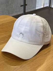 1 pieza Gorra de béisbol con letra bordada, resistente al viento, protección UV, diseño 3D, plegable, versátil de moda, estilo elegante, suave y cómoda, transpirable, multifuncional, favorecedora, adecuada para la playa, exteriores, viajes, senderismo, ciclismo, citas y diversas ocasiones - A - Ver 10