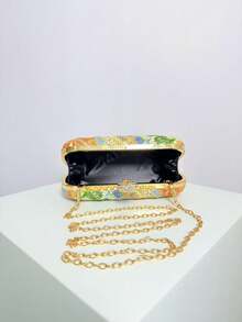 Luxury Women's Evening Clutch Bag, Fashion Diamond Finger Ring Design Ladies Handbag, Crossbody Bag, Stylish, Elegant, Minimalist, Personalized, Classic, For Party, Ball, Club, Date, Birthday, Evening Dress, Night Out, Banquet - Multicolor - View 4