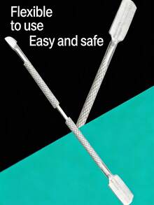 美甲工具 - 指甲推、角质推、卸甲水、小型金属角质推 - 銀色 - 查看 1