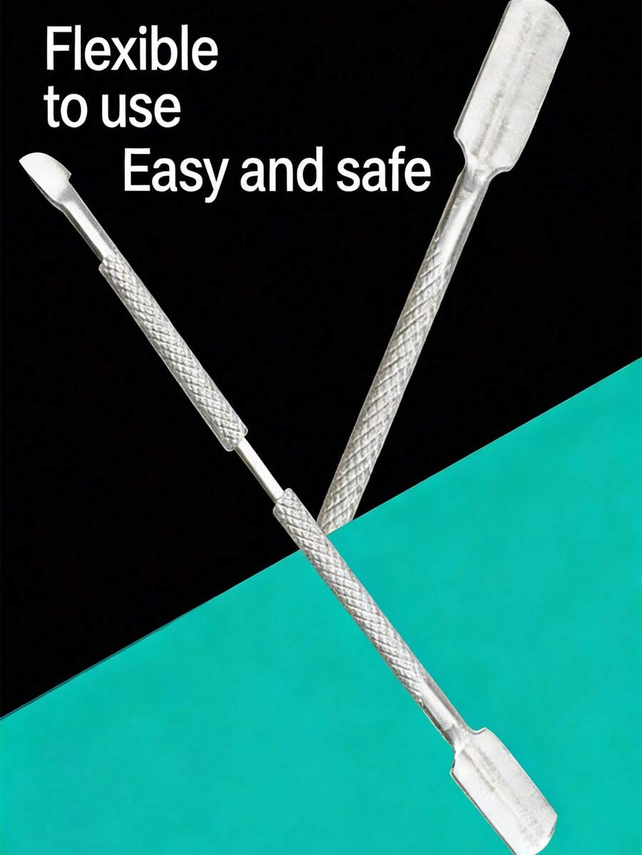 美甲工具 - 指甲推、角质推、卸甲水、小型金属角质推 - 銀色 - 查看 1