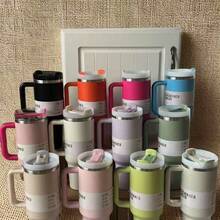 Oversized Straw Tumbler, Stainless Steel Gym Water Bottle, Insulated, High-Quality Design - Multicolor 40oz - View 7