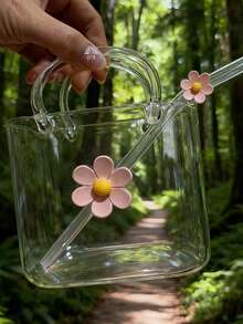 1pc High-Quality Handbag With Large Capacity Transparent Glass Cup, Suitable For Bars, Wine And Cocktail - Multicolor - View 2