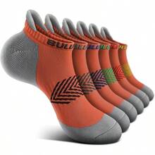 Socks Women 6Pairs - Womens Athletic Ankle Socks No Show Cushioned Walking Running - Compression Arch Support - 11-13 + 6pairs-orange8237 - View 2