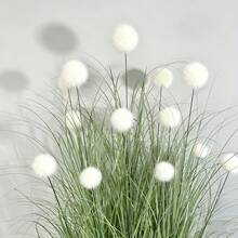 White Flower Artificial Grass Ball - Elegant Pure White Spherical Floral Bouquet, Suitable For Home Decor, Garden And Seasonal Arrangements - Fake Plastic Stems, Easy Maintenance, Indoor/Outdoor Use, Ideal - White - View 5