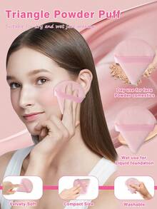 16件套化妆工具套装，包括：1支化妆刷+9个三角粉扑+6个化妆海绵 - 彩色 - 查看 11