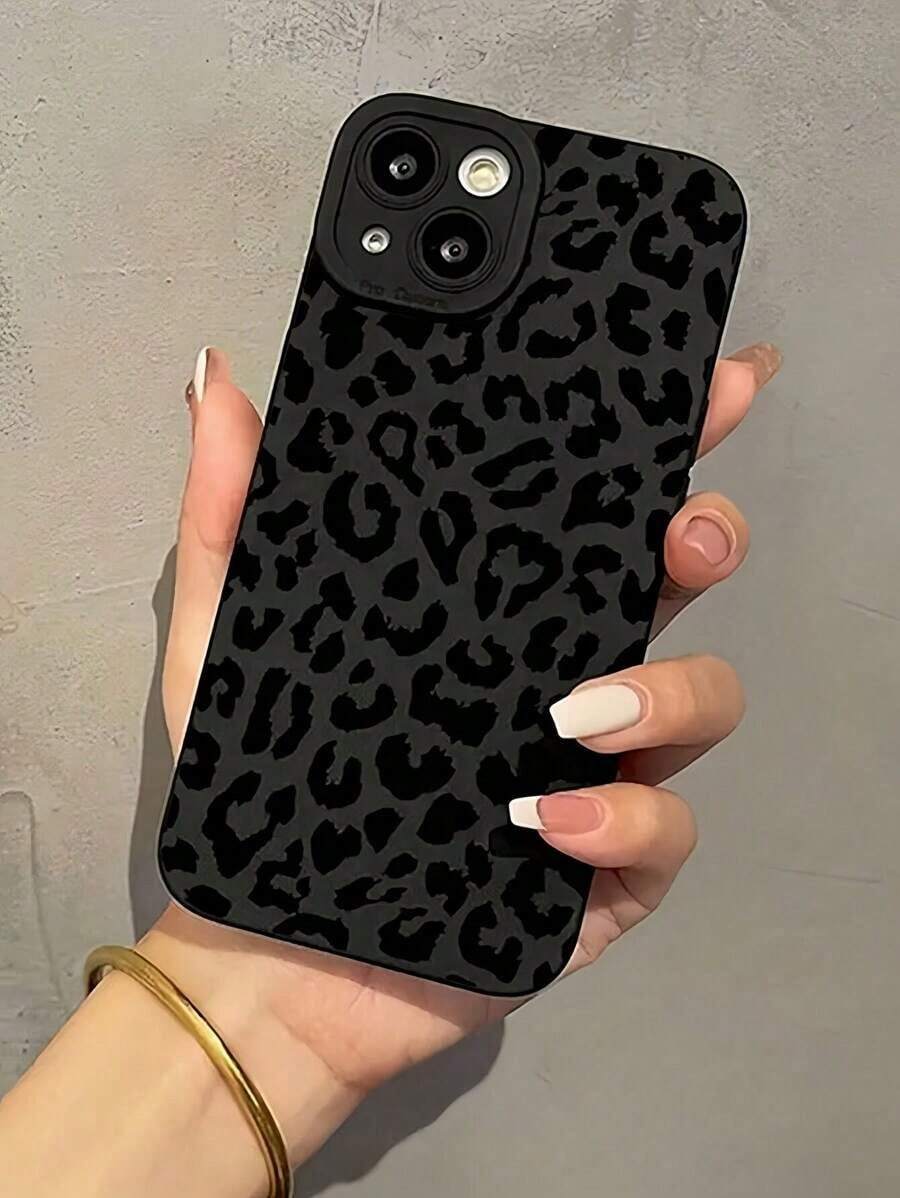 1 Pieza Funda De TeléFono De Cobertura Completa Con Estampado De Leopardo Negro Compatible Con 16/15 Pro Max/15 Pro/15/14/13/12/11, 13 Pro/14 Pro Max, Series - Color 1 - Ver 1