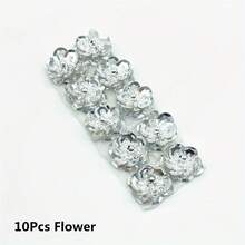 EDCUEBE7 10/100 Stück bunte 3D Pailletten Blumen Applikation, plastisch bestickte perlenbesetzte Applikation zum Aufnähen auf Kleidung, Haarclips, Taschen, Hochzeitskleider, Schuhe, DIY Basteleien - Mehrfarbig - Übersicht 15