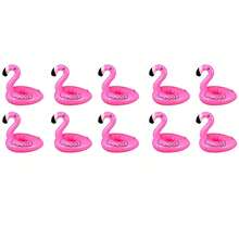 2/6/10个装火烈鸟充气饮料架，散装火烈鸟漂浮杯垫，充气杯架，火烈鸟杯垫，适用于夏季夏威夷生日婚礼海滩泳池派对装饰 - 火烈鳥 - 查看 16