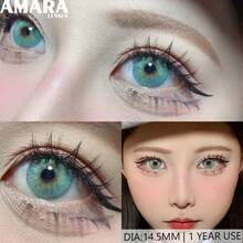 AMARA 1副彩色隐形眼镜，自然妆效，棕色镜片，灰色镜片，蓝色镜片，美瞳，绿色隐形眼镜，放大双眼，大直径美瞳 - ESTONIA-GREEN - 查看 4