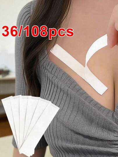 108/36pcs Non-Slip Clothing Tape, Fashion Bra Strap Covers, Dress Strap Holders, Double-Sided Wardrobe Tape, Essential For Back To School And Parties - All Products Designed To Prevent Clothing Malfunctions And Ensure Secure Fit