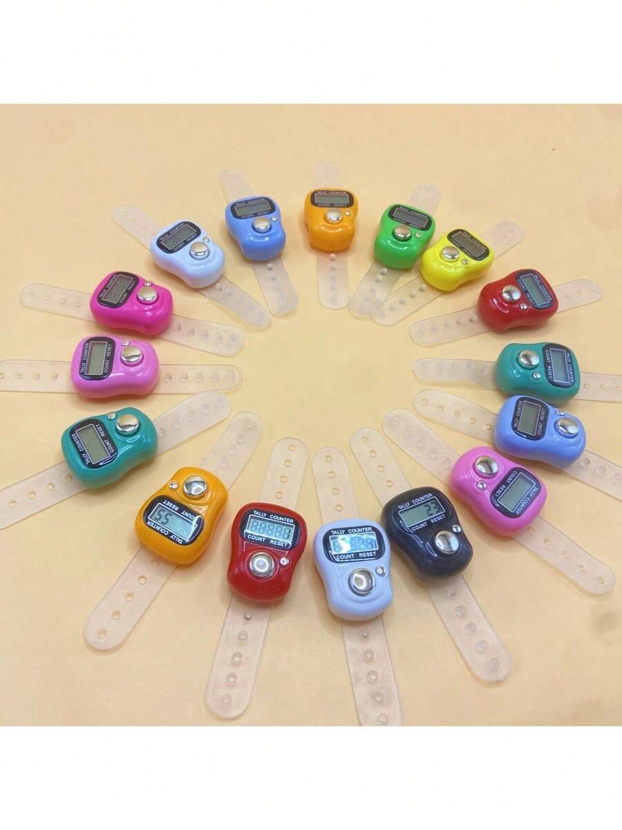 20pcs-30pcs Electronic Finger Counter/Ring-Shaped Manual Counter, People Flow Counter (Random Color), Minimalist Multi-Color Finger Counter, Ramadan Recitation Counter, Ramadan Prayer Counting Device - Multicolor - View 1