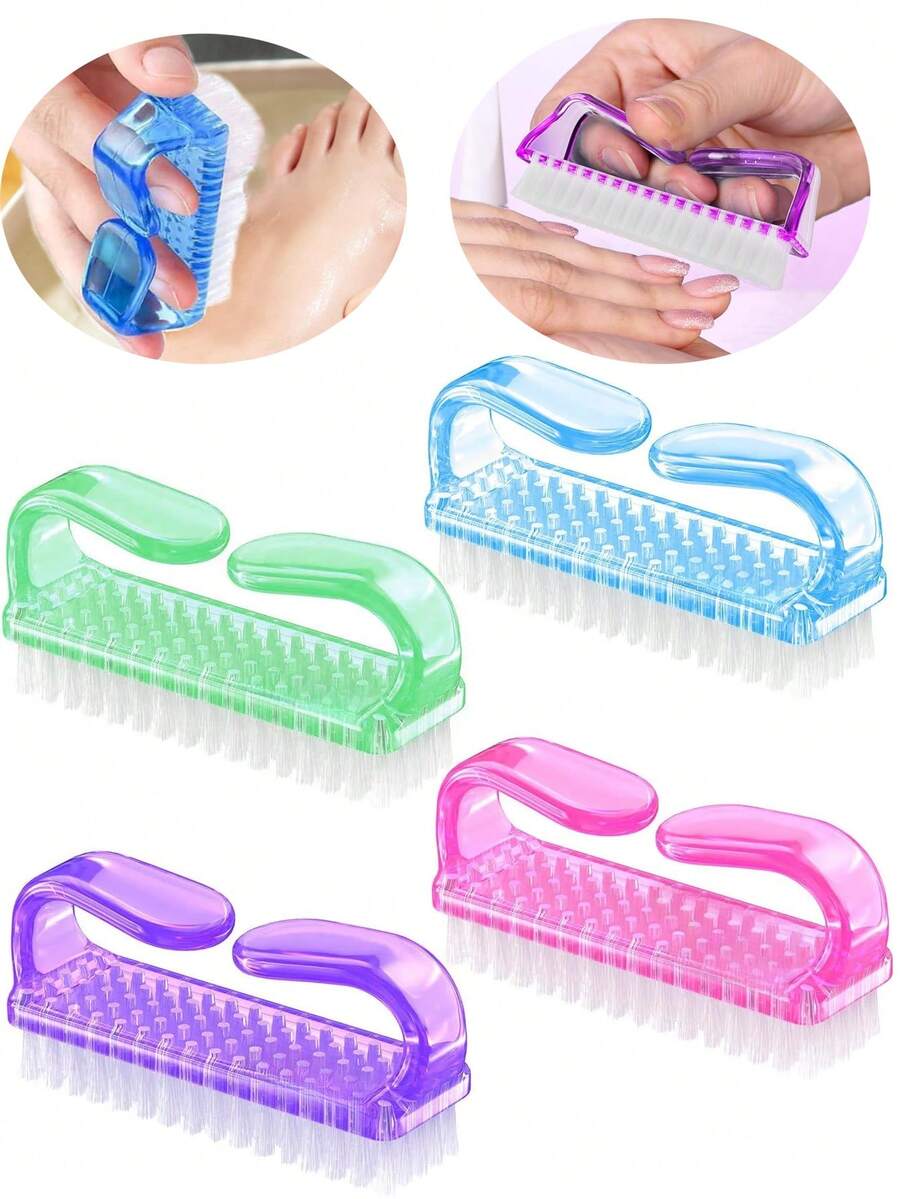 Juego de 2/4/6/8/10 piezas de cepillos para uñas, cepillos de limpieza para dedos de las manos y los pies, unisex - Multicolor - Ver 1