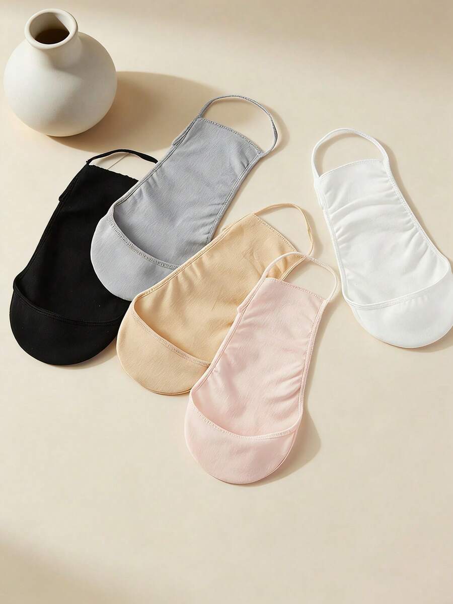 1/3 Pairs Women Hidden Loafer Socks, High Heel Invisible Socks, Shallow Mouth Half Toe Strap Socks - Multicolor - View 1