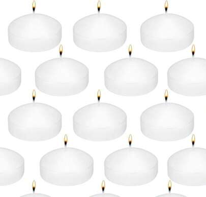 Floating Candles 12 Pack, 2 Inch Long Lasting Small Unscented White Floating Candle For Wedding, Birthday, Holiday &Amp; Home Decoration