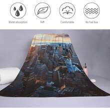 Modern New York City Skyline Beach Towel, Sand Quick Dry Swim Towel, Soft Oversized Travel Essential, Versatile Pool & Gym Accessory - 30*59inch - View 3