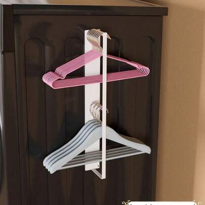 1个磁性洗衣机侧挂式壁挂衣架，浴室衣物挂架，收纳整理