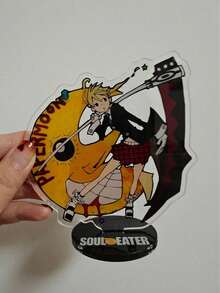 動漫《Soul Eater》7cm/2.75英吋壓克力角色黑星立牌，立式模型，桌面裝飾擺件，禮物，立式模型，逼真動作表情，桌面裝飾擺件，送給朋友的生日禮物，送給動漫迷的禮物，壓克力立牌模型擺件原創桌面人偶展示粉絲禮物。桌面立牌模型，裝飾套裝，禮物套裝（無需用電） - 彩色 - 查看 6