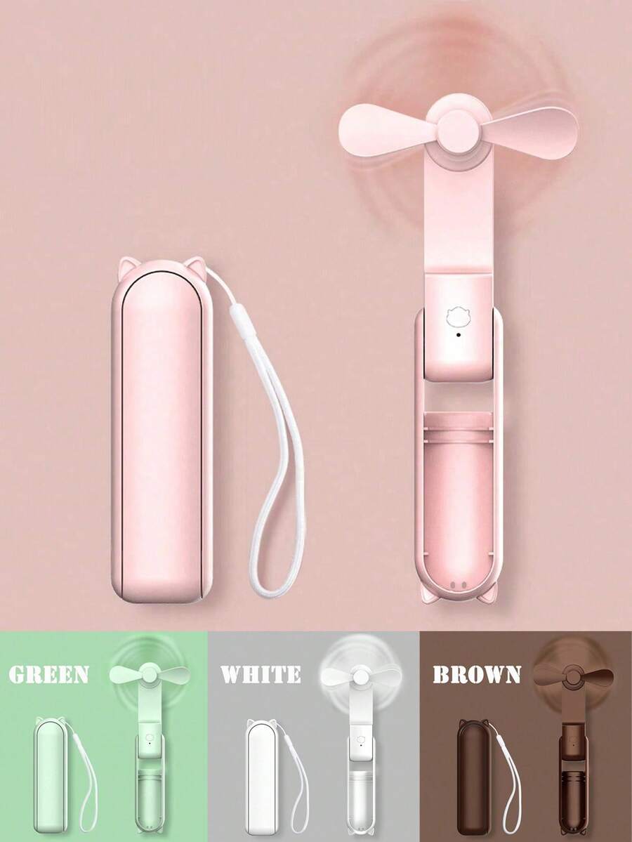 AIRPROSSING New Foldable USB Mini Handheld Fan, 3-In-1 USB Rechargeable Portable Hand Fan With Power Bank And Flashlight, Suitable For Travel/Summer/Concerts/Eyelashes, Gift For Women