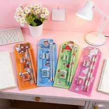 可爱动物主题文具套装，书写流畅不留痕，适合作为节日派对奖品和礼物。 - 彩色 - 查看 2