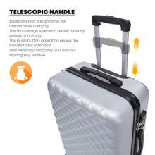 YONSLY 4‑Piece Suitcase Set 16/20/24/28 Inches With TSA Lock YKK Double Repair Zipper 4 Silent 360° Wheels Mesh Pocket Soft Rubber Handle For Trips - 銀色 - 查看 7