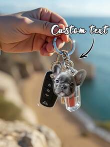 定制宠物钥匙扣，个性化宠物钥匙扣，定制照片钥匙扣，照片定制] 定制宠物钥匙扣吊坠小猫狗狗照片定制纪念品亚克力小饰品，定制猫咪照片钥匙扣，狗狗钥匙扣，以及狗狗纪念礼物。 - 彩色 - 查看 3