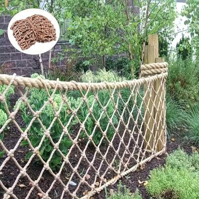 Vintage-Style Jute Rope Net As A Natural Plant Support, Suitable For Climbing Plants And Beans, Outdoor Garden Decoration, Suitable As An Indoor Plant Stand, Home Decoration, Simple Garden Fence, Patio Decoration, Yard, Wall Decoration, Garden Decoration, Balcony Decoration, Plant Holder, Plant Hanger, Outdoor Decoration, Flower Stand, Garden Fence, Wedding Decoration, Spring Gardening, Easter Decoration Gifts, New Year's Gifts