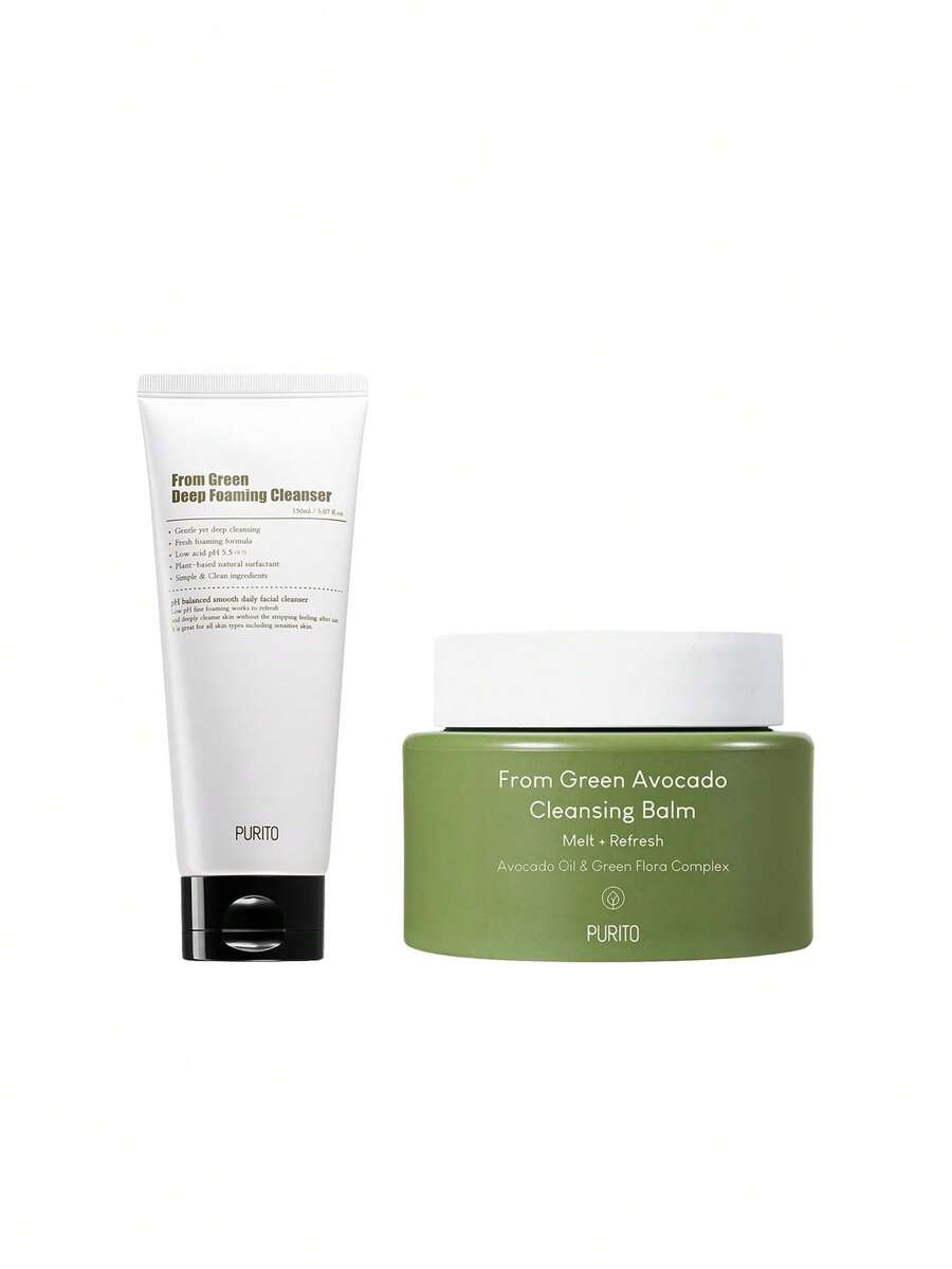 Purito [Bundle] From Green Avocado Cleansing Balm 100 Ml + Deep Foaming Cleanser 150 Ml - From Green - View 1