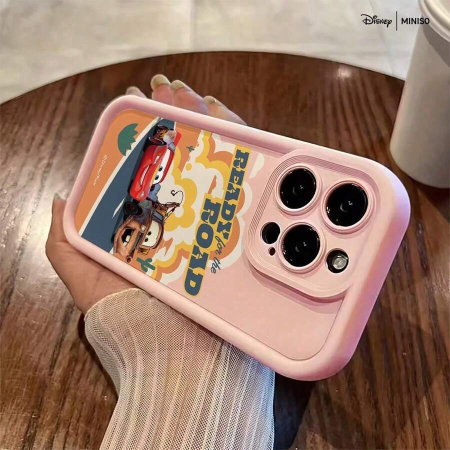 1 Peça Capa de Telefone com Design de Relâmpago McQueen e Mater do Deserto da Disney Pixar Cars, Pronto para a Estrada, Adequado para iPhone 17/17 Pro/17 Pro Max/17 Air/16/15/14/13/12/11/X Series, Capa iPhone 17 Pro Max, Capa iPhone 17 Pro, Capa iPhone 17, Lembrancinhas para a Namorada - Rosa chiclete - Visão 1