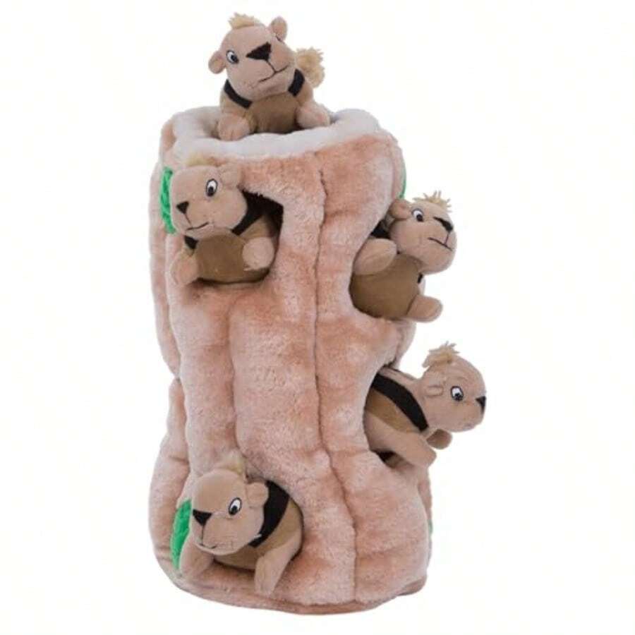 QILP Hide-A-Squirrel Dog Toy Interactive 2-In-1 Pl Puzzle With 6 Squeaky Re Squirrels X-Large - Sóc - Xem 1