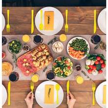 75 Pack Yellow Plastic Cutlery Heavy Duty Yellow Plastic Knives Forks And Spoons Disposable Silverware Set For 25 Guest Camping Birthday Baby Shower Party Cutlery Set - Yellow - View 5
