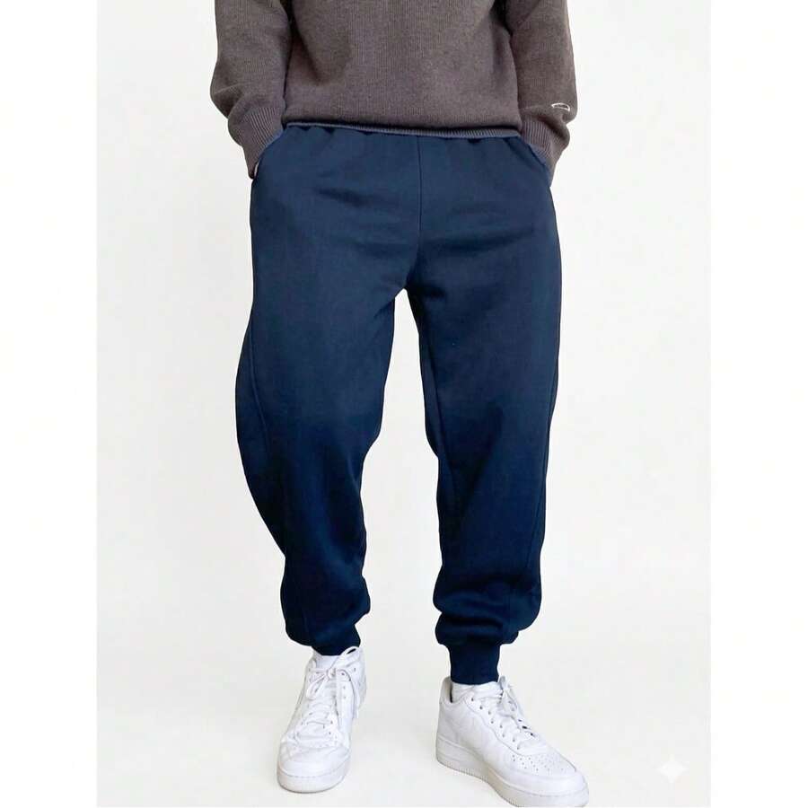 Men's Sweatpants, Winter Fashion, Cold Weather - MEN'S BLUE SWEATPANTS - View 1