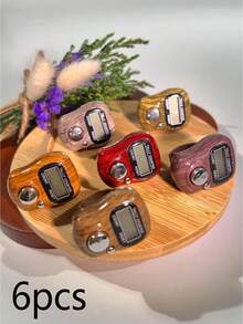 Wooden Grain Ring Tally Counter, Electronic Counter, Visible Counter, Button Style Mini Handheld Counter - Multicolor - View 7