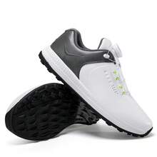 Zapatos de golf para hombres, zapatillas deportivas de alta gama con bloques de color - Gris - Ver 9
